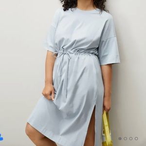 Everlane Luxe Cotton Tie-front Tee Dress